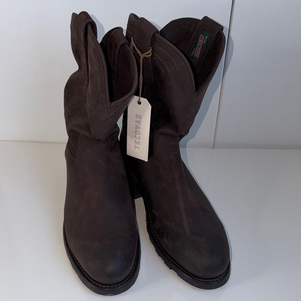 NWOT Tecovas Bandera Brown Leather Cowboy Boots Size 12